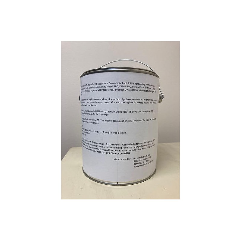 Hercules White RV Roof Coating - Rubber Roof Sealant -