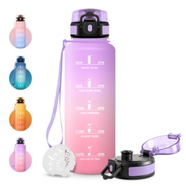 JAPORIA Borraccia 1.5L, Borraccia Sportiva Motivazionale, a Prova di Perdite, senza BPA, Bottiglia Acqua con Indicatore del Tempo per Adulto, Scuola, Palestra, Lavoro, Escursionismo, Ciclismo