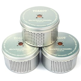 TOAAOT Gun Safe Dehumidifier 200g - Small Silica Gel Desiccant Canister, Moisture Absorber for Gun Cabinets & Safes, Protect 80 Cubic Feet, Silver, Aluminum Shell