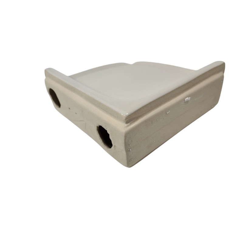 Almond Beige Almond Bone Ceramic Shower Corner Tray Soap Dish