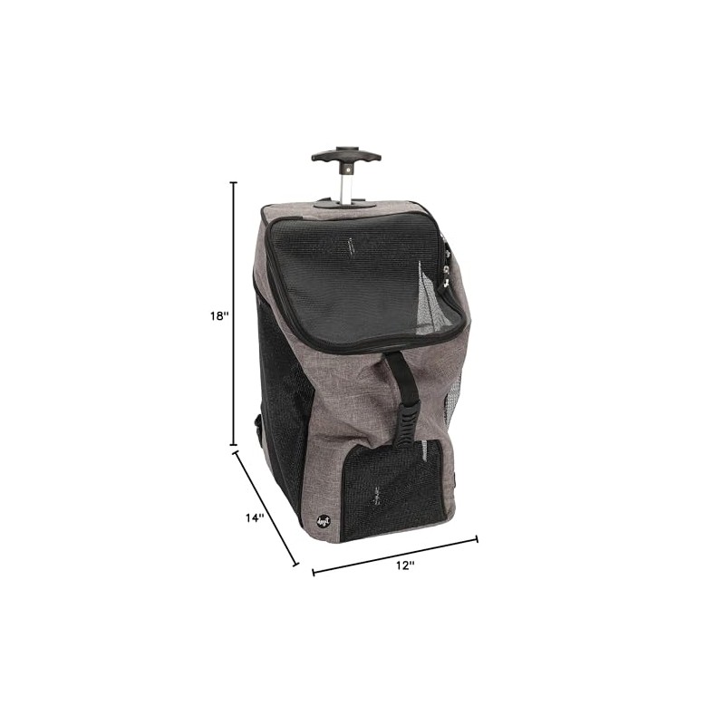 Dogit Explorer Backpack Carrier, Soft Small Dog Travel Carrier,Black,Rolling Backpack,77565