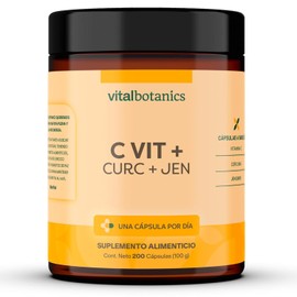 Vitalbotanics Vitamina Naranja Cúrcuma Jengibre 200 Cápsulas 500mg Multivitamínico Suplementos Alimenticios Vitaminas Mujer Hombre
