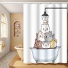 Umpoo Raining Cat Shower Curtain for Kids Cartoon Animal Pattern