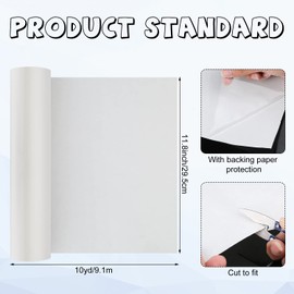 Iron on Adhesive Sheets, 12 inchx10 yd Double Sided Iron on Adhesive Film Permanent Fabric Adhesive Sheets Medium Weight Fusible Interfacing Heat Melt Fabric Glue Sheet