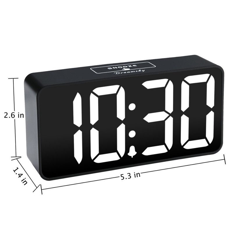 DreamSky Small Digital Alarm Clock for Bederoom, Large Big Numbers