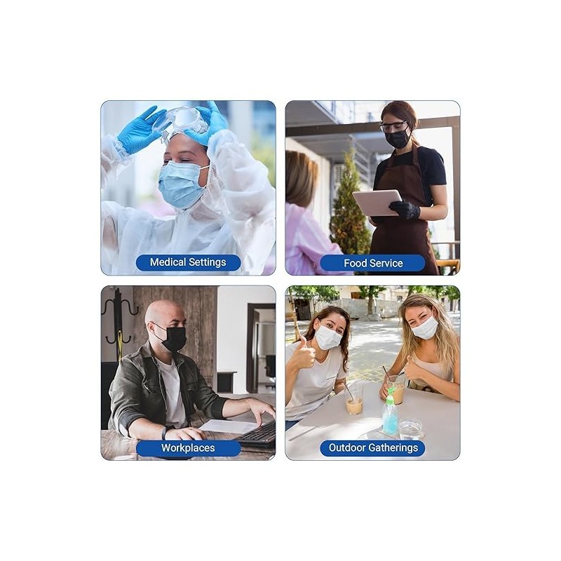 50Pcs Disposable Face Masks，3-Ply Breathable Protection Mask for Adults, Daily