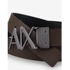 Armani Exchange Men's Essenial Double Face Metal Logo Plaque Belt,