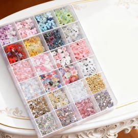 Oltre 4000 pezzi di charm per unghie e strass in confezione grande con pinzetta e pastello cerato – Set di strass per nail art 3D, gioielli e charm per accessori DIY per la decorazione delle unghie
