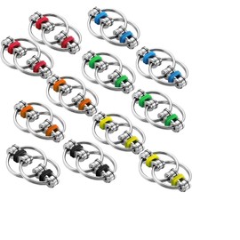 12 Pieces Fidgets Chain Fidget Toy, Pressure-Relieving Chain Great for ADHD and ADD, Anxiety Relief Bike Chain Toys for Adults and Teens (Yellow, Red, Green, Light Blue, Black and Orange)