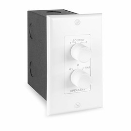Power Dynamics PDWS3 In-Wall A/B Speaker Selector Switch Box with Mount Box - White