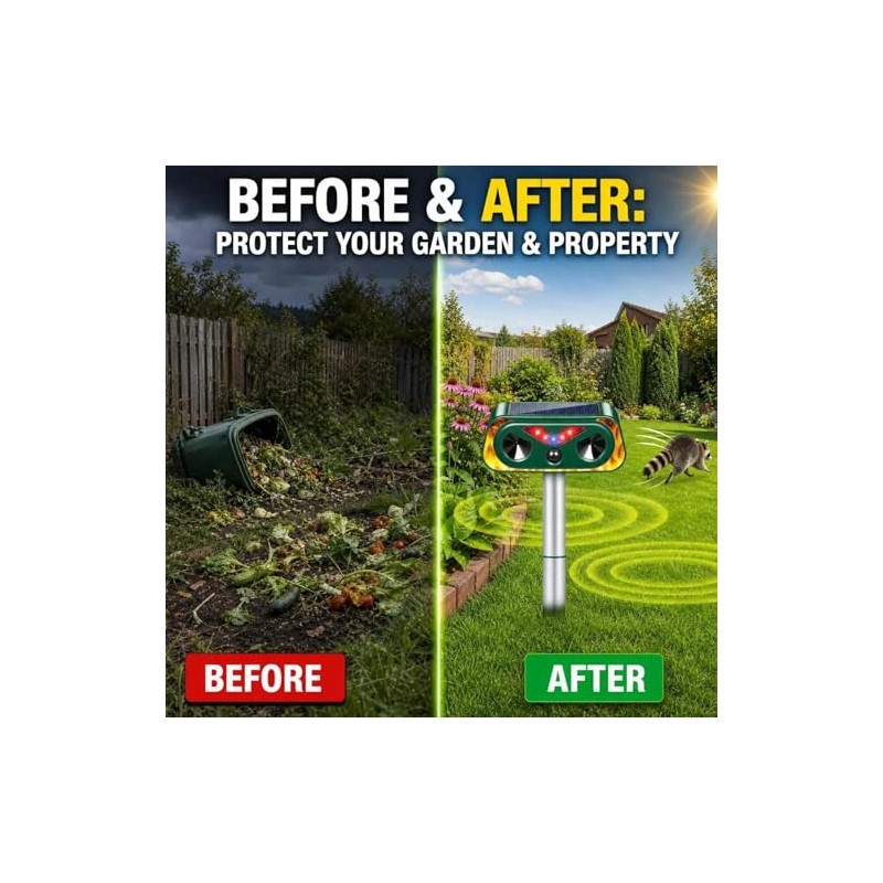 2026 New Sonic Fortress Pro Deer Repellent Devices,2Pcs Solar Ultrasonic
