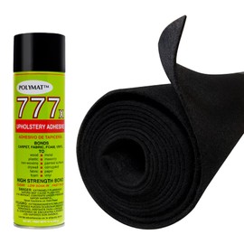 1 Glue+16ft x 45" (192"x45") Polymat Black Speaker Box Carpet + 777x Glue for Subwoofer,Cabinet,Car Audio,Boat,Trunk,Shelf,Roadcase,Underfelt
