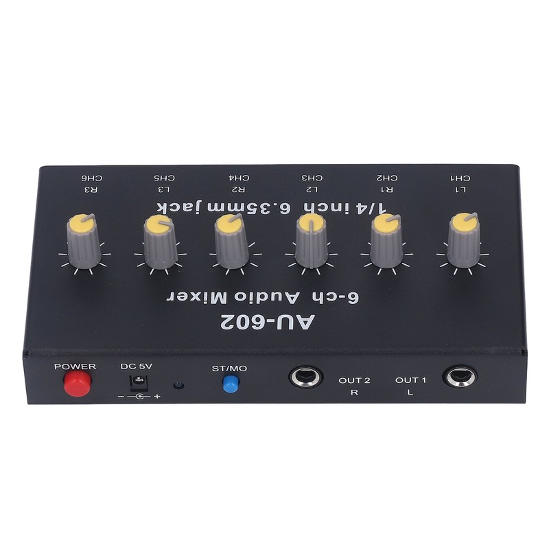 6 Channel Compact Audio Mixer Mono Stereo Switching 6 in