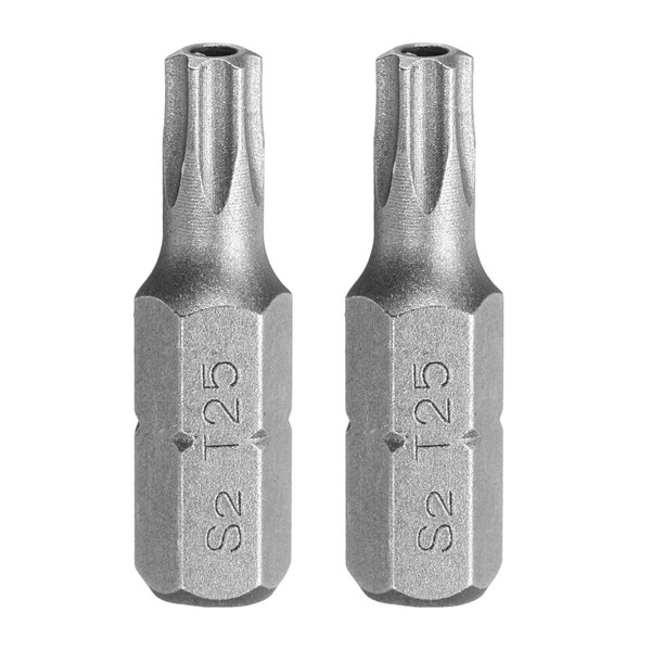 sourcing map 2pcs T25 Torx Screwdriver Bit 1/4" Hex Shank