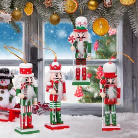 IMIKEYA Christmas Nutcracker Figurine: 4pcs Christmas Nutcracker Adornments Xmas Hanging Pendants Nutcracker Desktop Decoration Christmas Decor Christmas Nutcracker Soldier