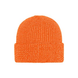 myrtle beach Reflective Winter Beanie - Knitted Hat with Reflective Accents, Bright Orange