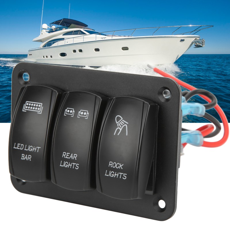 5Pin 3 Gang Rocker Switch Panel Led Light Bar Switch