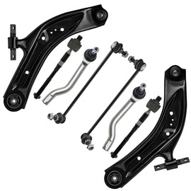 Detroit Axle - Front 8pc End Suspension Kit for 2014-2019 Nissan Rogue 2017-2019 Nissan Rogue Sport Qashqai, 2 Lower Control Arms with Ball Joint 4 Inner Outer Tie Rods 2 Sway Bar Links Replacement