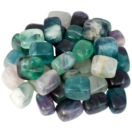 mookaitedecor 460 g Fluorite Tumbled Stones for Home Decoration, Irregular Polished Chakra Healing Gemstones Set for Crystal Healing, Reiki, Wicca, Meditation, Garden Decoration