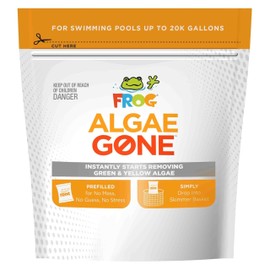 FROG Algae Gone - Dry Formula Algaecide Removes Green and Yellow Algae for Pools up to 20,000 Gallons - Pool Maintenance & Treatment - 2 Pods