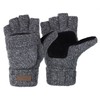 ViGrace Winter Knitted Convertible Fingerless Gloves Wool Mittens Warm Mitten