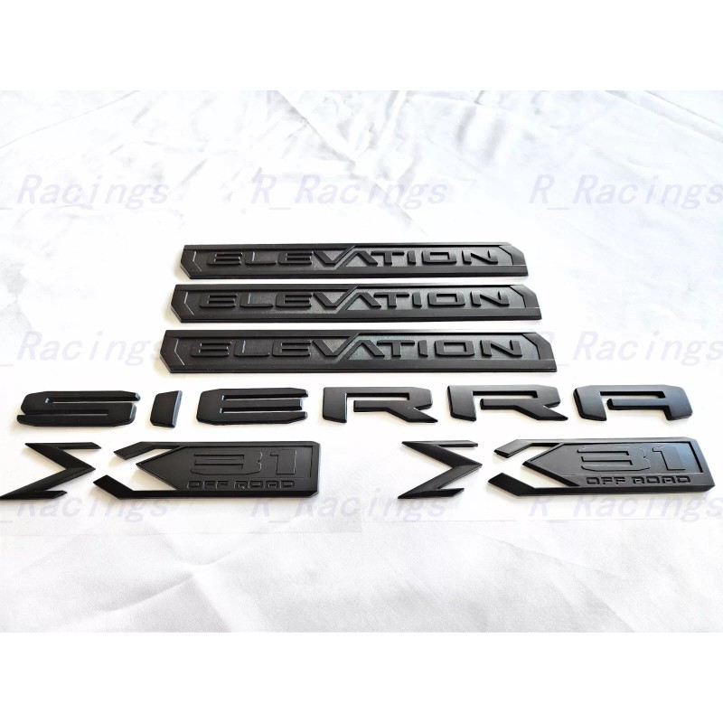 GMC 6PCS Matte black Door Rear Elevation Sierra Bed X31