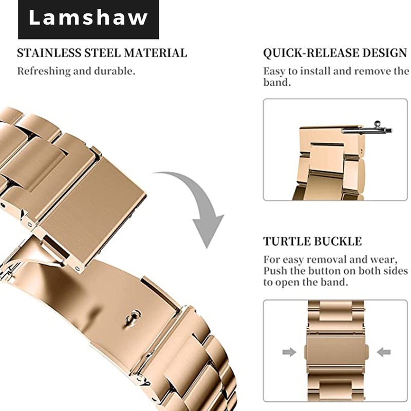 Lamshaw Compatible for Garmin Lily 2 Band, Quick Release Stainless