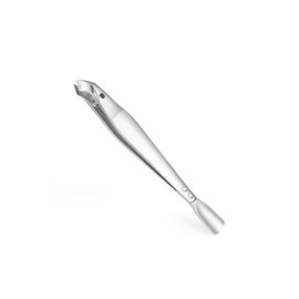 Professional 2-in-1 Mini Cuticle Nipper with Pusher Stainless Steel Nail Cutter and Trimmer for Women Angled Clippers with Pouch Portable Manicure Tool for Precise Cuticles Removal