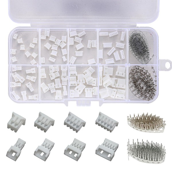 PENGLIN 360Pcs MX 1.25mm Connector Kit,2/3/4/5Pin Housing Male Female Connectors,1.25mm