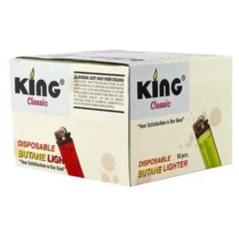 King Classic Disposable Butane Lighters Assorted Colors 50 Lighters ( Pack Of 1)