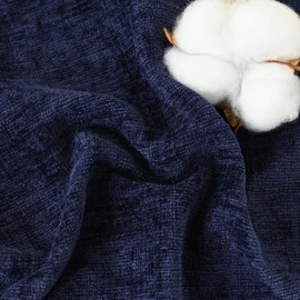 CaliTime Decorative Couch Throw Pillow Covers 18 X 18 Inches Pack of 2 Cozy Chenille Piping Edge Cushion Cases for Sofa Bed Living Room Home Navy Blue