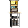 YAKANJ Record Player Stand with Led Light,Record Player Table with