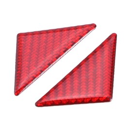 A ABSOPRO Car Door Window Pillar Decor Trim Interior Sticker Accessories for Dodge Challenger 2015-2023 Carbon Fiber Pattern Red (Set of 2)