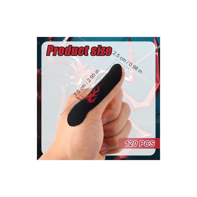 BOXOB 120pcs Flame Bowling Thumb Tape, Sweatproof Finger Tape for