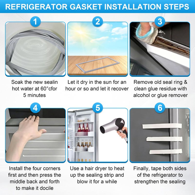 241510205 Fridge Door Gasket Replacement for Frigidaire Kenmore Electrolux