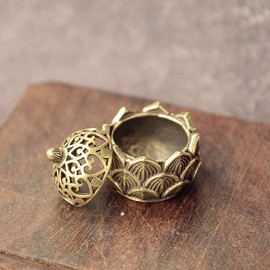 Gold Lotus Incense Burner Vintage Flower Incense Holder Incense Cone Burner for Home Fragrance Decoration