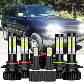 CHUSYYRAY Fit Tahoe 2001-2006 6x Combo LED Headlight High Low Beam Fog Light Bulbs