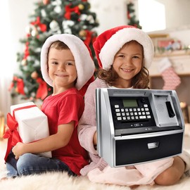 Toy Talking ATM Bank ATM Machine Savings Piggy Bank for Kids with Extended USB Ports for Accessories (Fan Cool)
