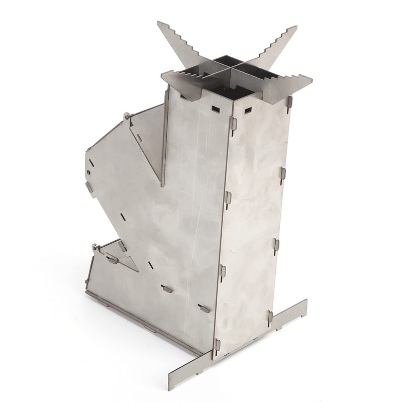 Dilwe Rocket Stove, Portable Stainless Steel Camping Burner, Removable Backpack