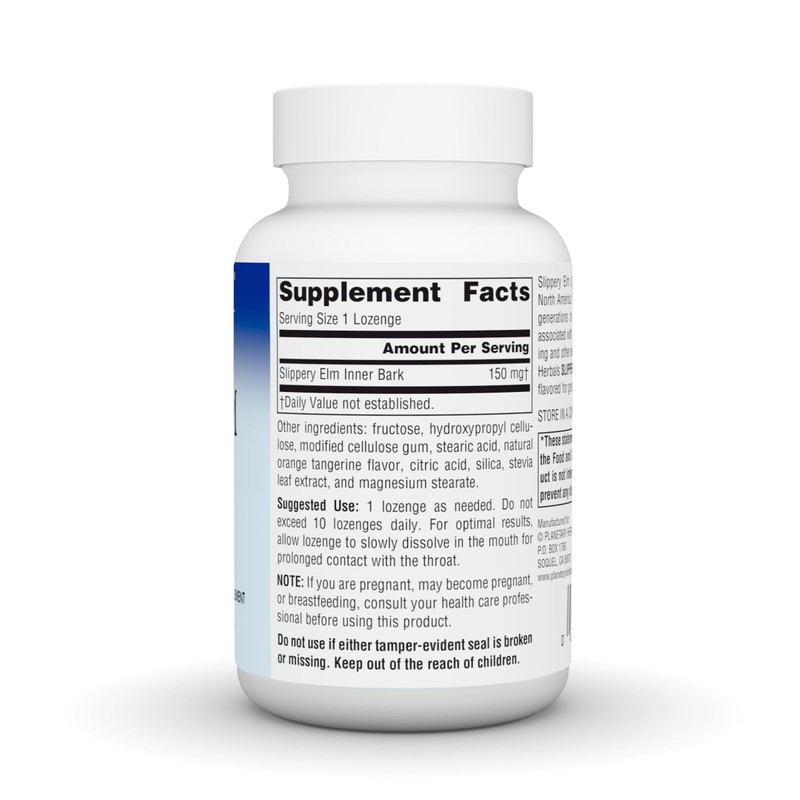 Planetary Herbals Slippery Elm Tangerine Lozenges, Herbal Throat Support, 100