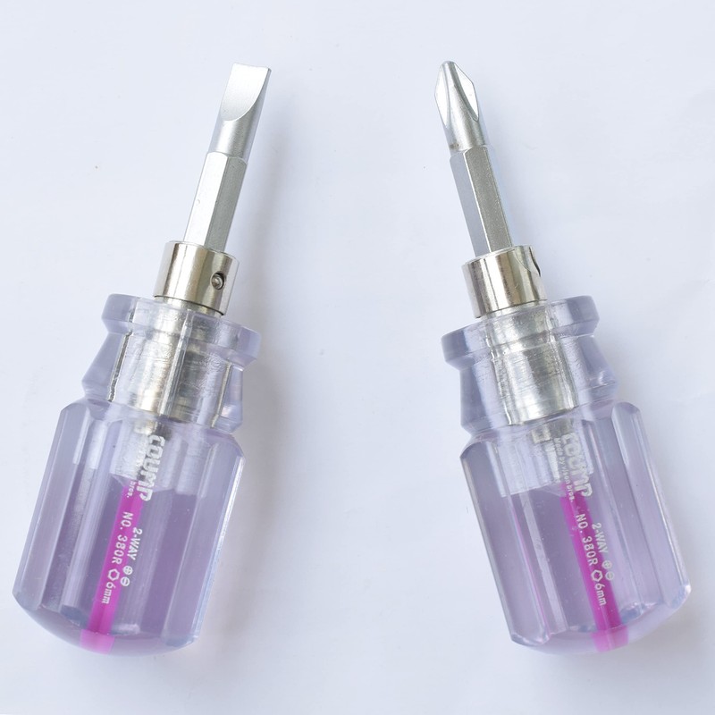SKZIRI 2PCS Short Stubby Phillips and Flat Head Mini Short