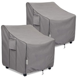 BOLTLINK Patio Chair Covers Waterproof, Heavy Duty Outdoor Furniture Covers Fits up to 31.5W x 33.5D x 36H inches -2 Pack Grey