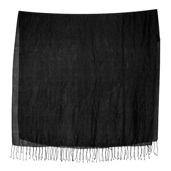 Royal Silk Jumbo Wrap Scarf with Fringes - 100% Mulberry
