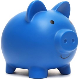 Cute Piggy Bank, Coin Bank for Boys and Girls, Children's Plastic Shatterproof Money Bank,Children's Toy Gift Savings Jar (Dark Blue) - Color: Bu