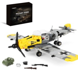 YYKNGYI BF-109 Fighter Jet Plane Jet Building Set - Compatible with LEG0 7 Year Old boy, Military Airplanes Model, WW2 Military Gift for Boys 8-12 (493psc)