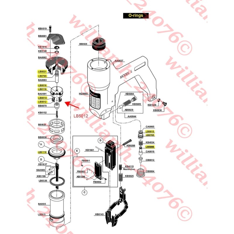 Unbranded Senco Model L LS Pin Nailer Complete O-ring Kit