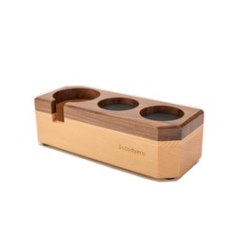 Tamping Station Wood Tamper Station Espresso Tamper Stand Anti-Slip Wooden Tamper Holder Station for 51-54mm Portafilters, Tamper and Distributor
