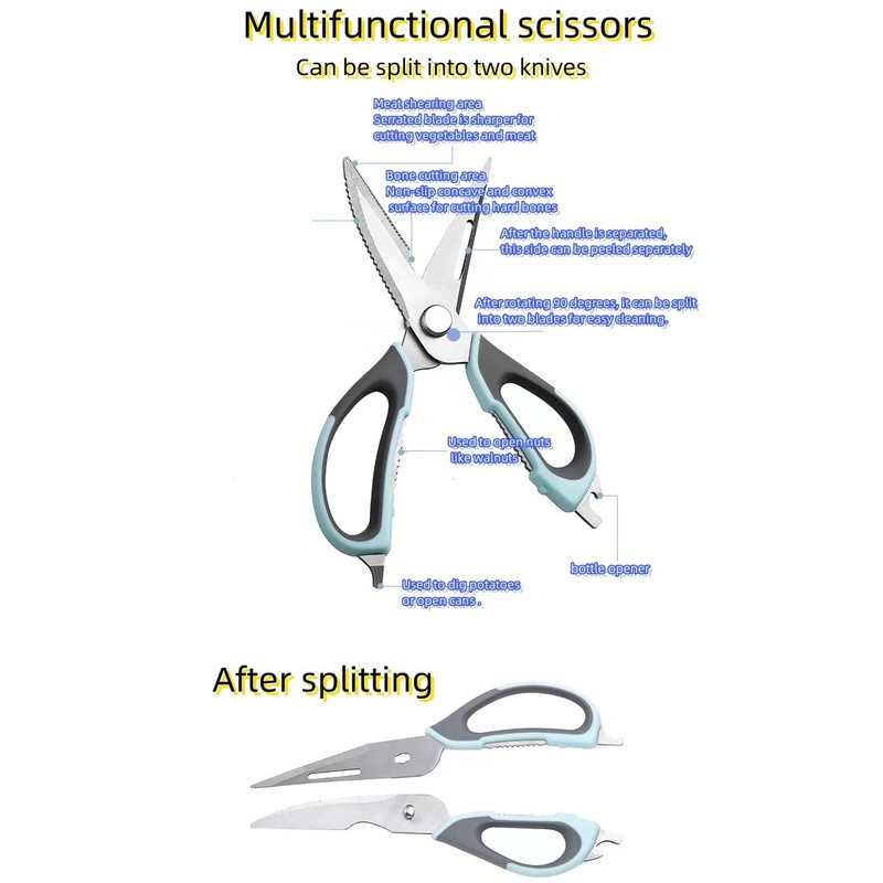 Kitchen Shears, Heavy Duty Shears Ultra Sharp Stainless Steel Multi-Function