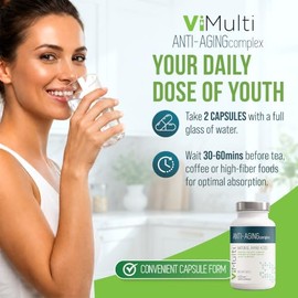 vimulti Suplemento de aminoácidos naturales antienvejecimiento para mayor longevidad – Apoya la salud inmunológica, aumento de energía, tono de piel m