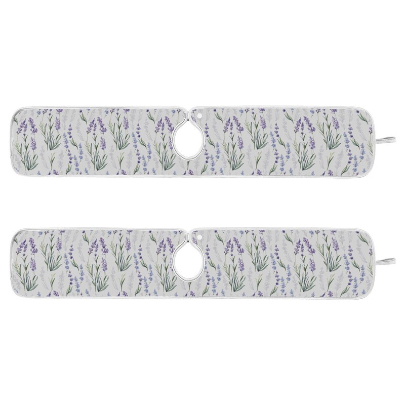 Kitchen Faucet Absorbent Mat,Lavender Flower Water Splash Guard for Sink,